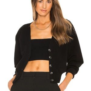 ALC Peters II Crop Cardigan Sz S Black